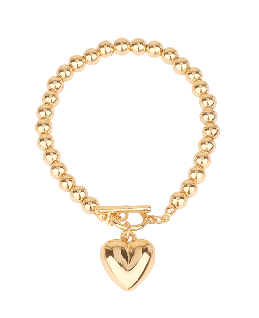 CCB Ball w/ Heart Toggle Bracelet
