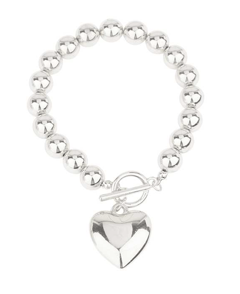 CCB Ball w/ Heart Toggle Bracelet