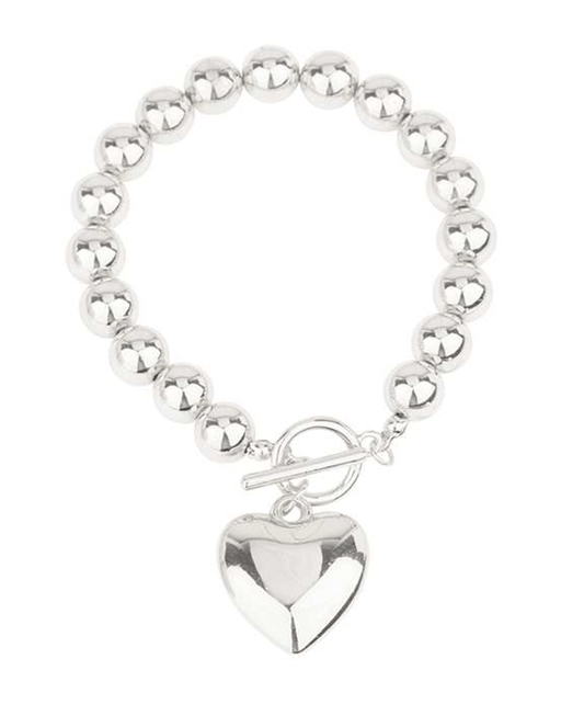 CCB Ball w/ Heart Toggle Bracelet