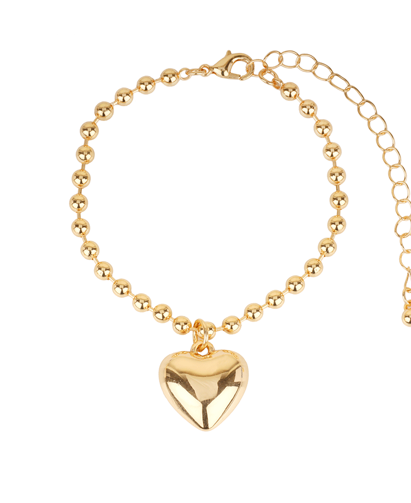 4mm Metal Ball w/ 18mm Heart Bracelet