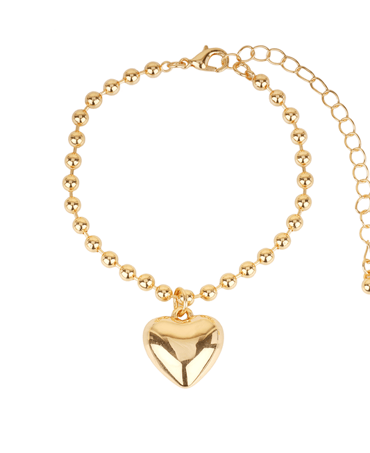4mm Metal Ball w/ 18mm Heart Bracelet