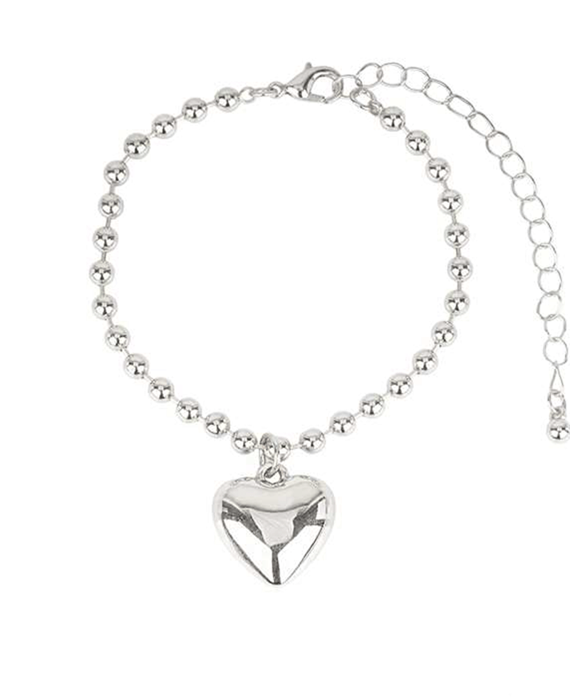 4mm Metal Ball w/ 18mm Heart Bracelet