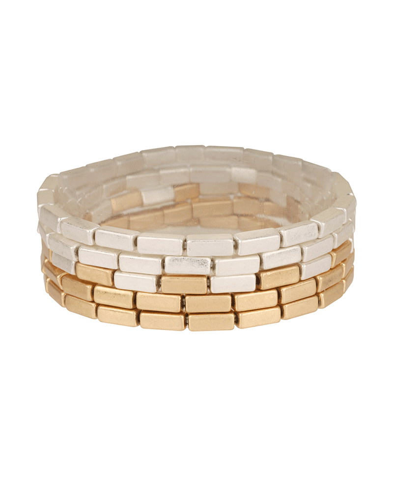 Metal Nugget Stackable Elastic Bracelet