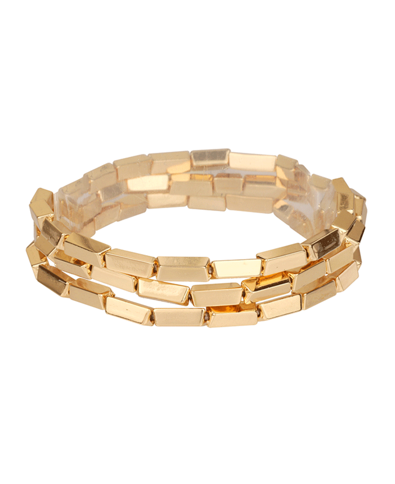 Metal Nugget CCB Elastic Bracelet