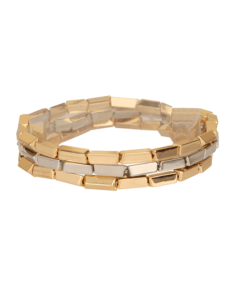 Metal Nugget CCB Elastic Bracelet