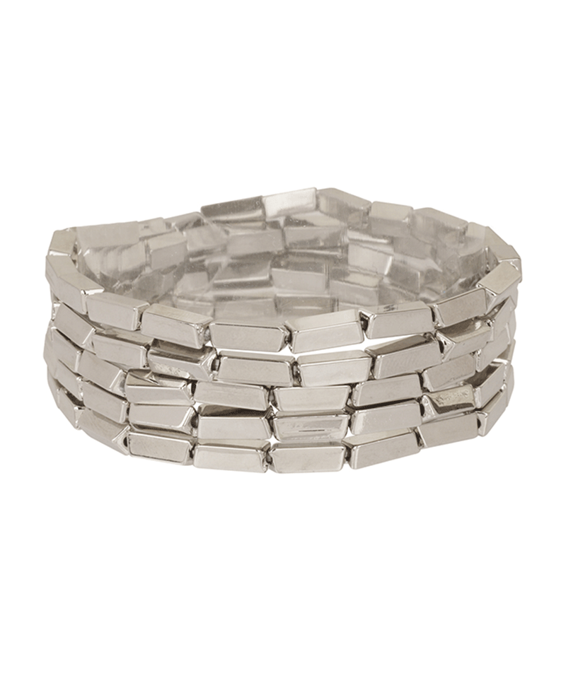 Metal Nugget CCB Multi Elastic Bracelet