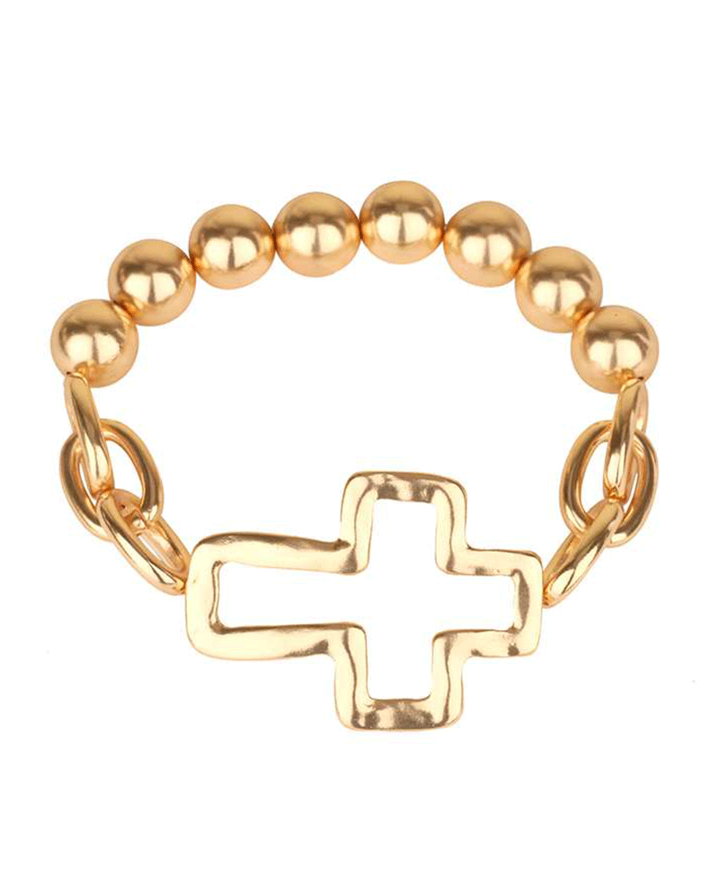 Metal Cross CCB Elastic Bracelet
