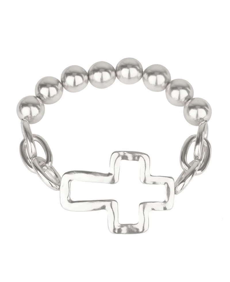 Metal Cross CCB Elastic Bracelet