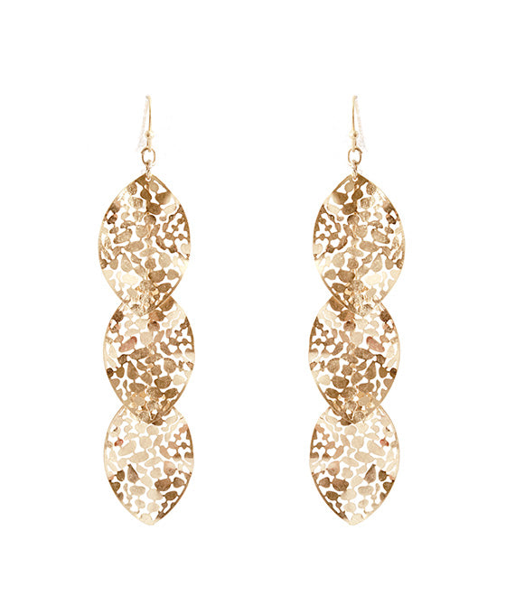 Metal Fringe 3 Layered Earring