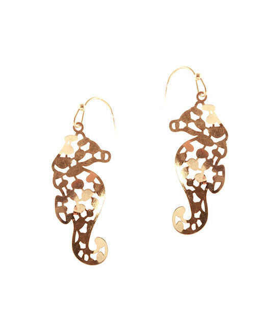 Metal Filigree Sea Horse Earring