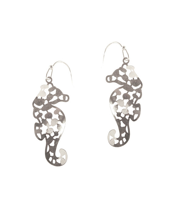 Metal Filigree Sea Horse Earring