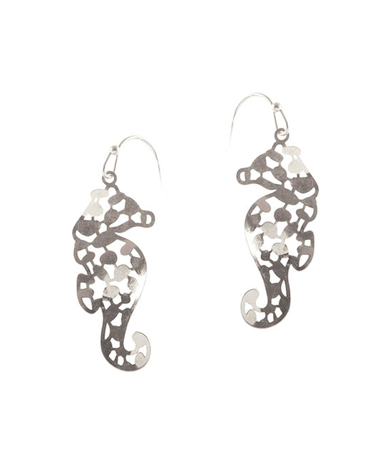 Metal Filigree Sea Horse Earring