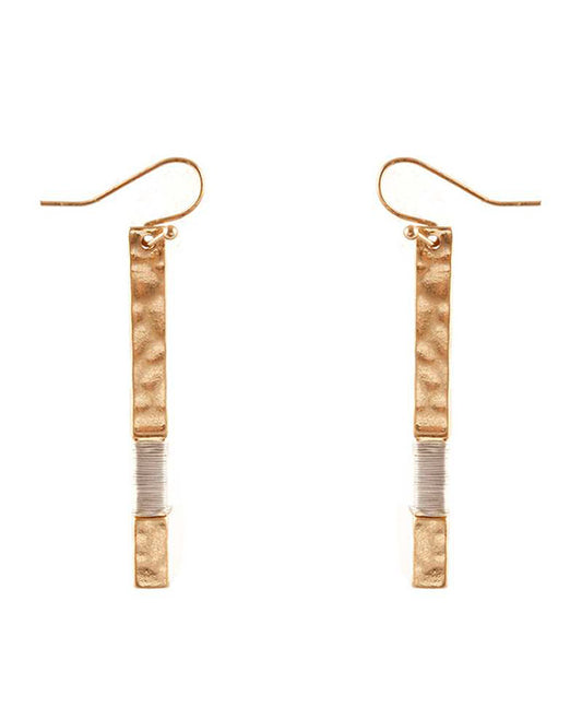 Metal Wire Wrap Bar Earring