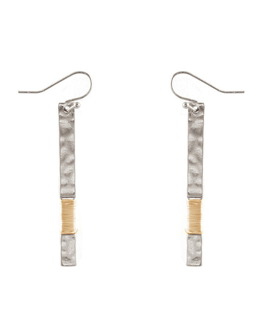 Metal Wire Wrap Bar Earring