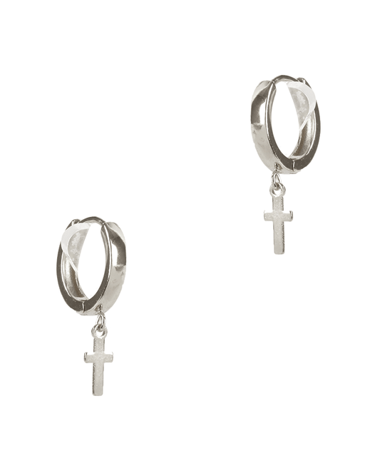 Metal Cross Huggie Earring