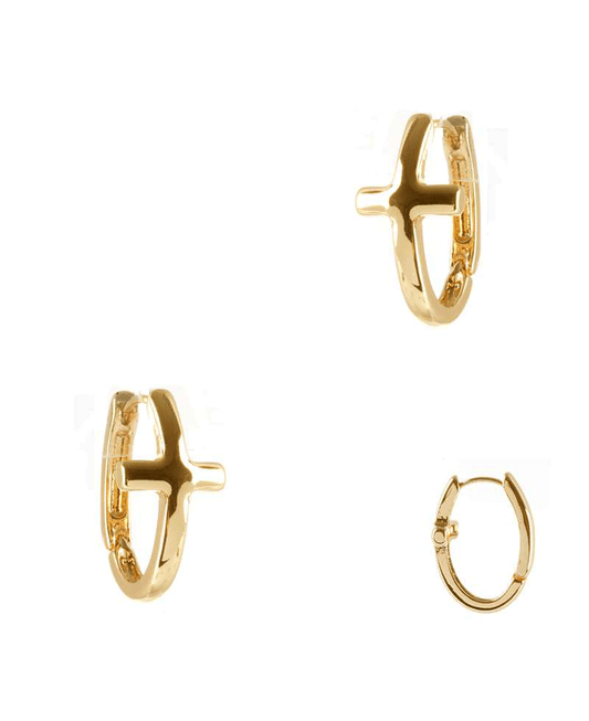 Metal Cross Huggie Earring