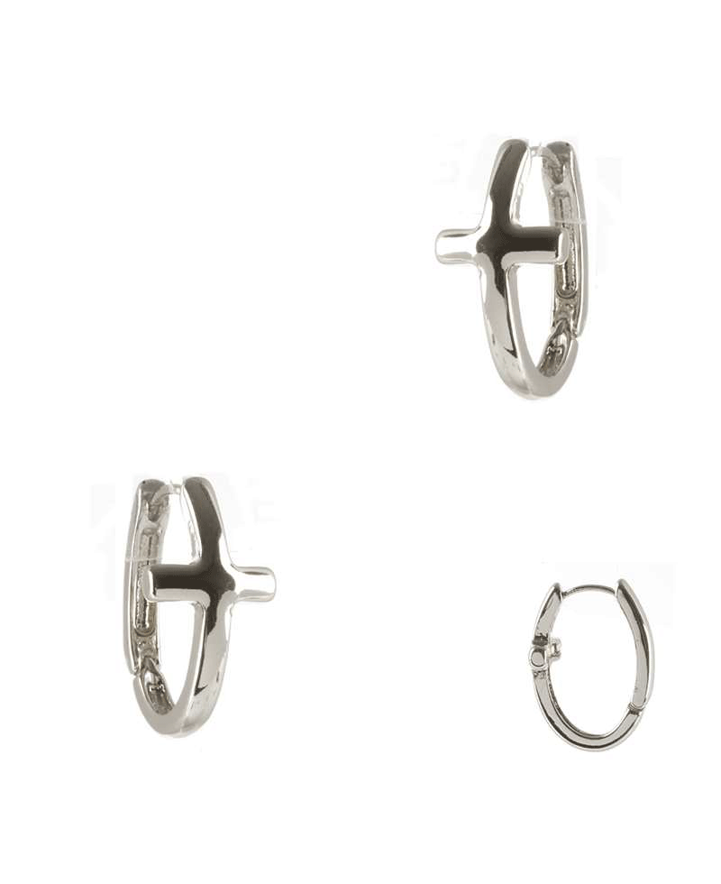 Metal Cross Huggie Earring
