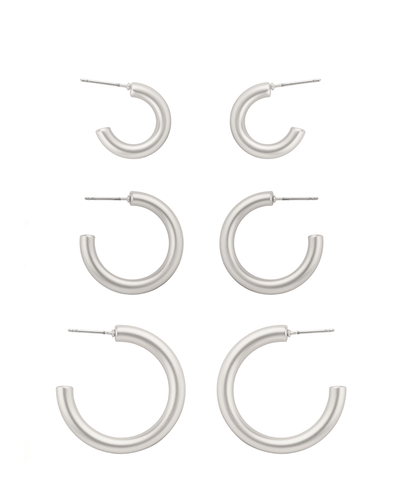Metal 3 Pairs Hoop Earring