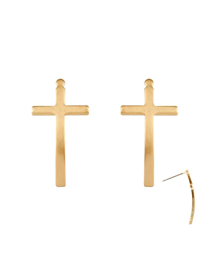 Metal Cross Post Earring
