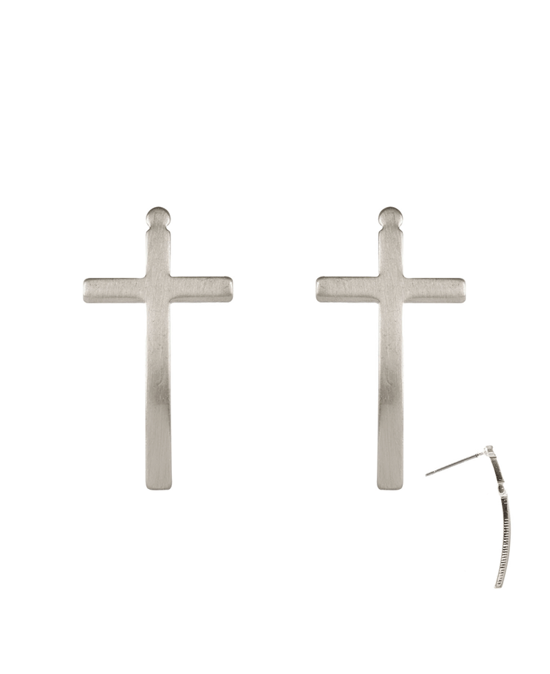Metal Cross Post Earring