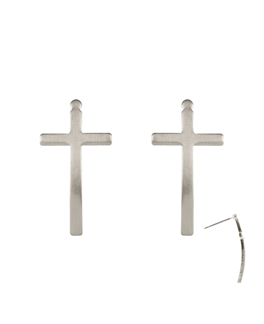 Metal Cross Post Earring