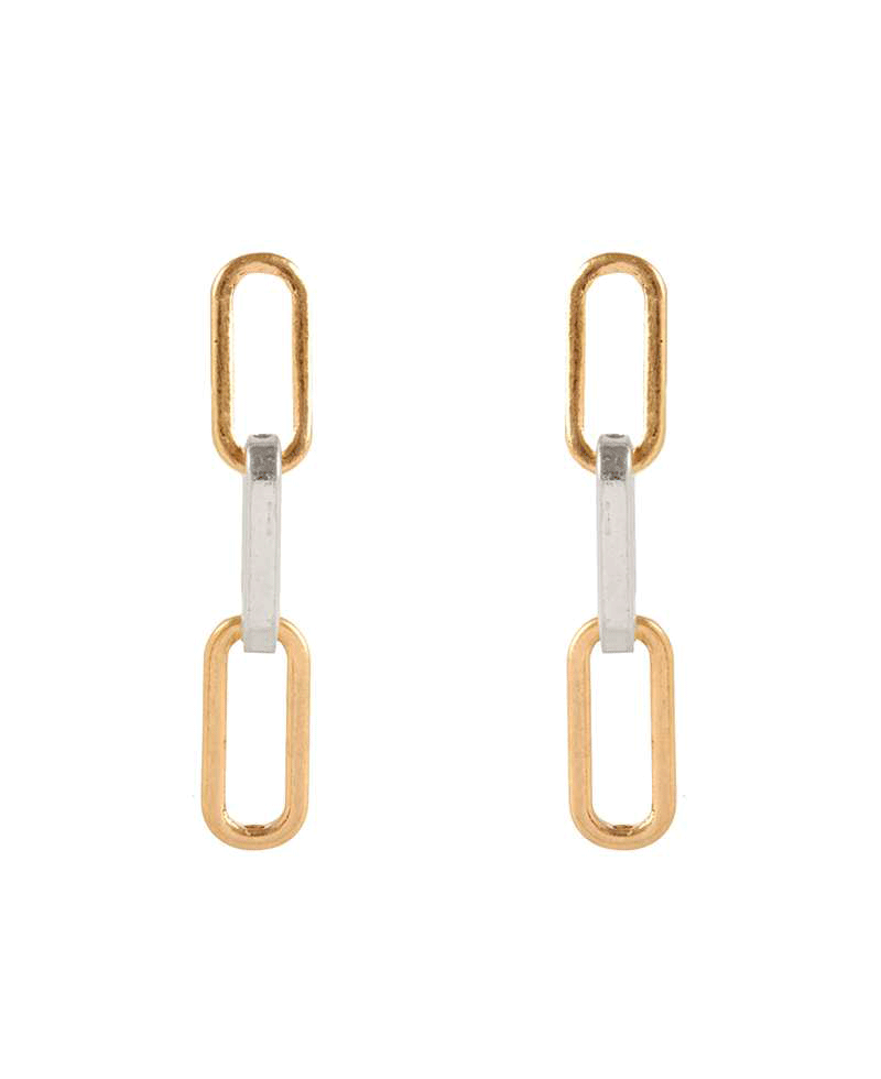 Metal Link Post Earring