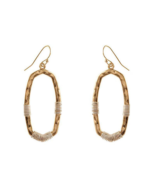 Metal Wire Wrap Baroque Earring