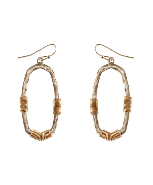 Metal Wire Wrap Baroque Earring