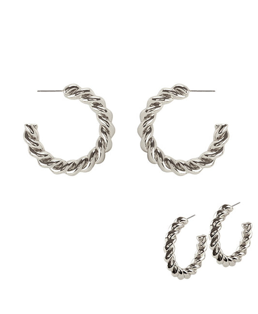 35mm Metal Twisted Hoop Earring