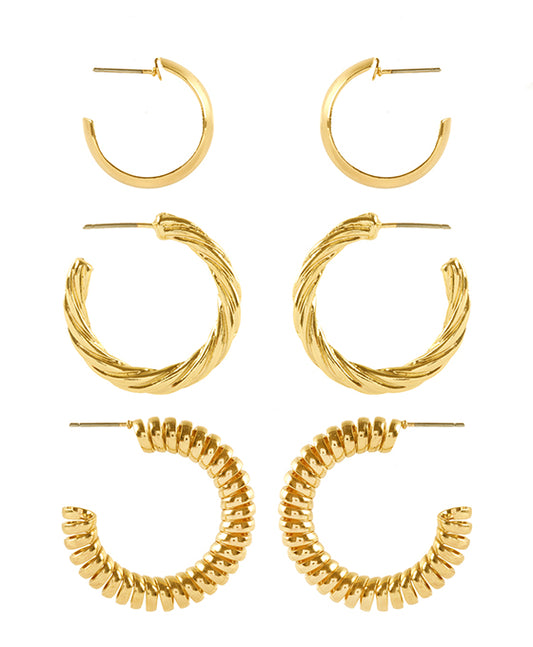 Metal 3 Pair Hoop Earring