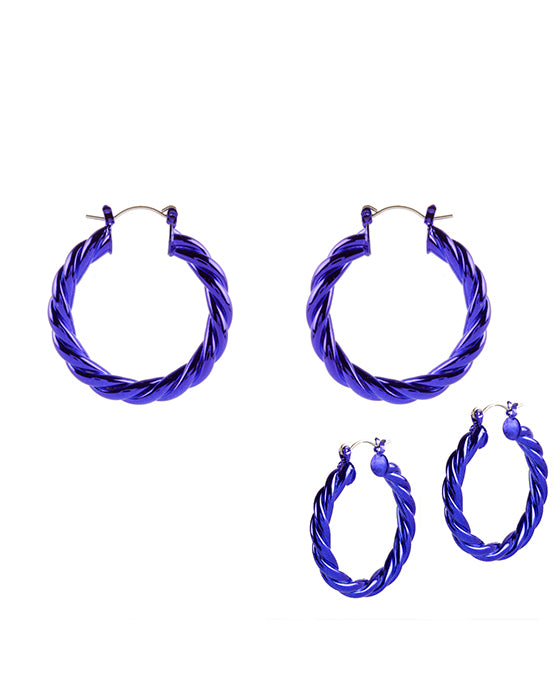 35mm Metal Hollow Aluminum Coating Hoop Pincatch Earring