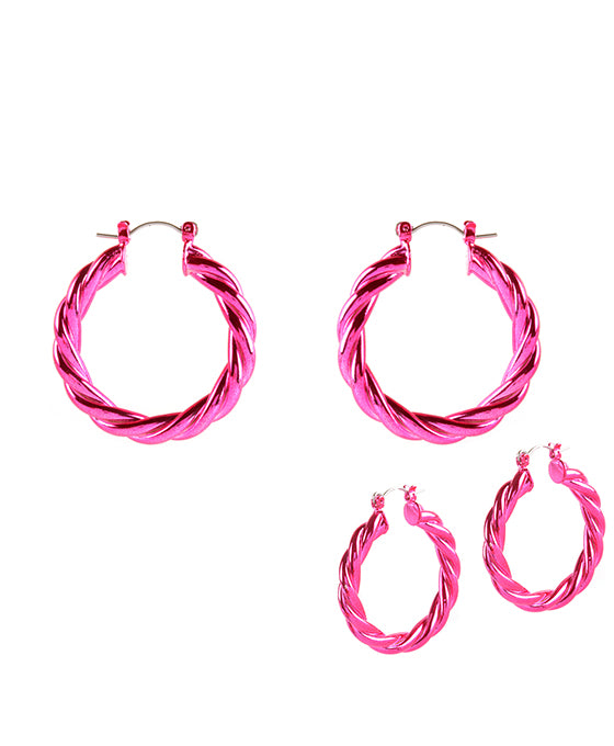 35mm Metal Hollow Aluminum Coating Hoop Pincatch Earring