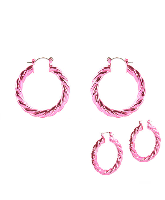 35mm Metal Hollow Aluminum Coating Hoop Pincatch Earring