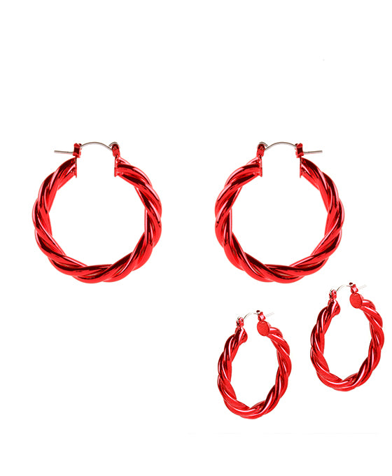 35mm Metal Hollow Aluminum Coating Hoop Pincatch Earring