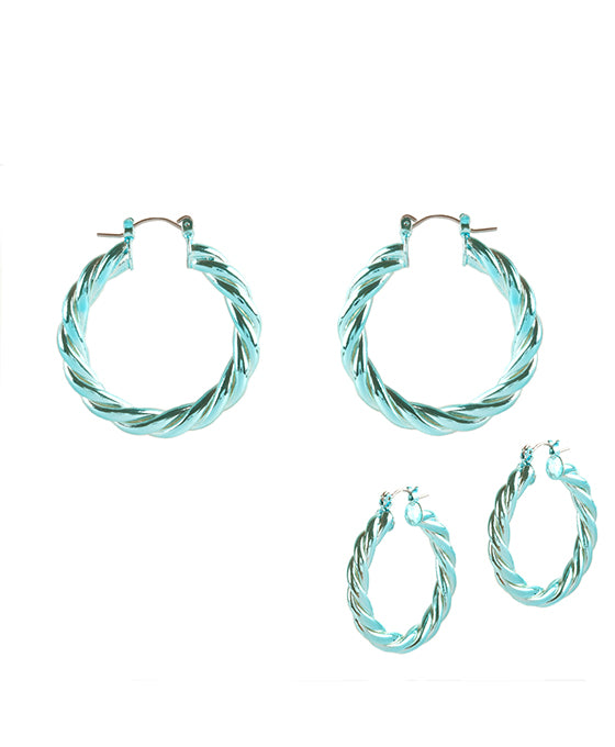 35mm Metal Hollow Aluminum Coating Hoop Pincatch Earring