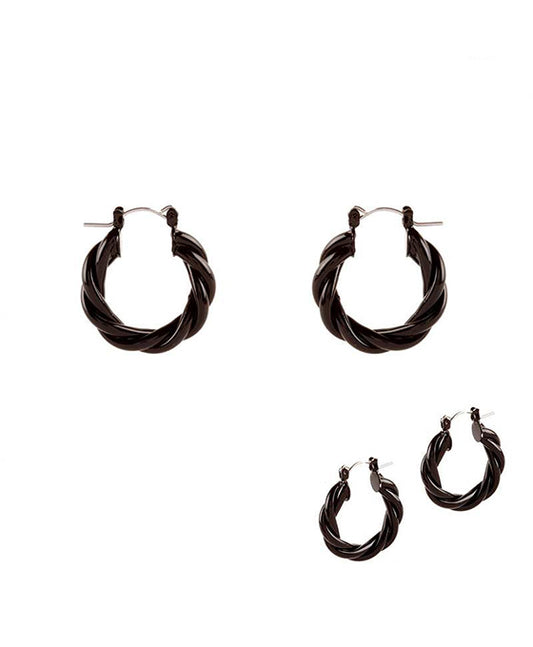 25mm Metal Hollow Aluminum Coating Hoop Pincatch Earring
