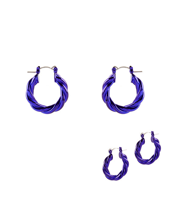 25mm Metal Hollow Aluminum Coating Hoop Pincatch Earring