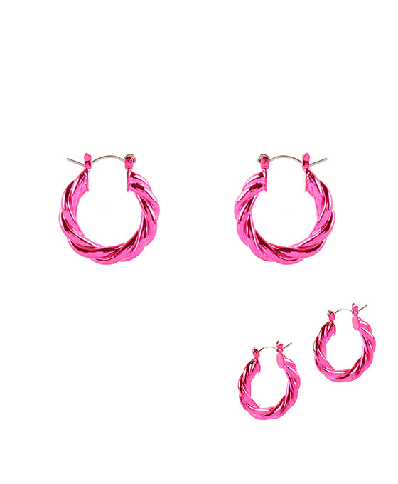 25mm Metal Hollow Aluminum Coating Hoop Pincatch Earring