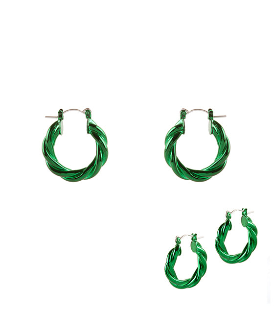 25mm Metal Hollow Aluminum Coating Hoop Pincatch Earring