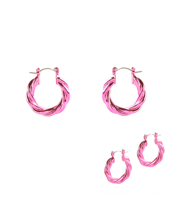 25mm Metal Hollow Aluminum Coating Hoop Pincatch Earring