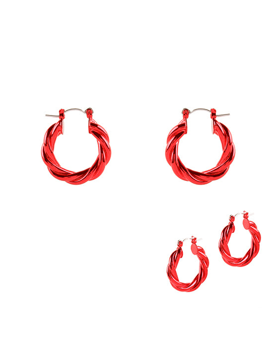 25mm Metal Hollow Aluminum Coating Hoop Pincatch Earring