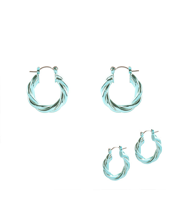 25mm Metal Hollow Aluminum Coating Hoop Pincatch Earring