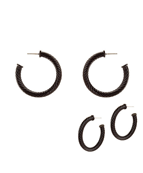 40mm Metal Twisted Aluminum Coating Hoop Earring