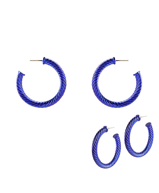 40mm Metal Twisted Aluminum Coating Hoop Earring