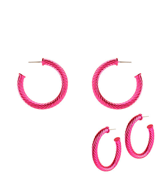 40mm Metal Twisted Aluminum Coating Hoop Earring