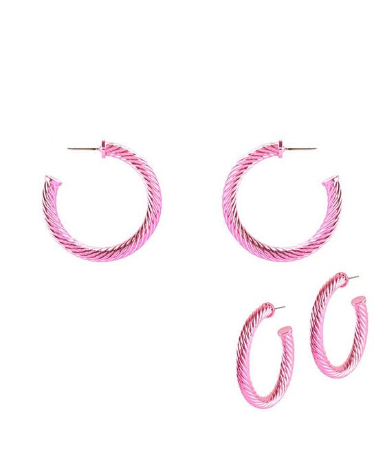 40mm Metal Twisted Aluminum Coating Hoop Earring