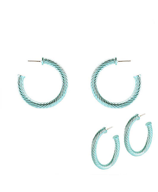 40mm Metal Twisted Aluminum Coating Hoop Earring