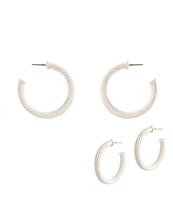 40mm Metal Twisted Aluminum Coating Hoop Earring