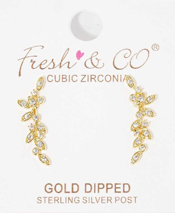 Cubic Zirconia Brass Earring