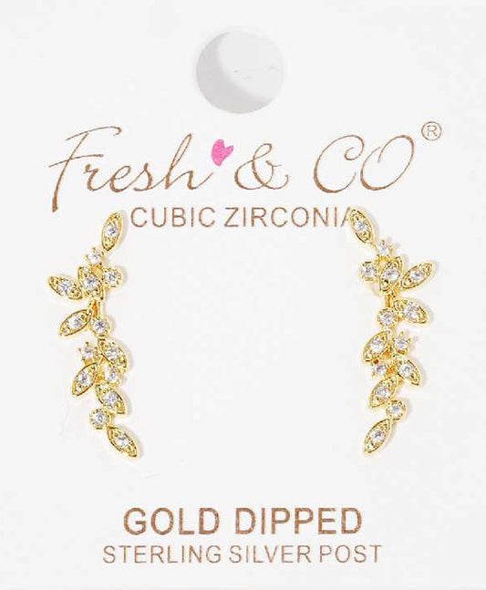 Cubic Zirconia Brass Earring